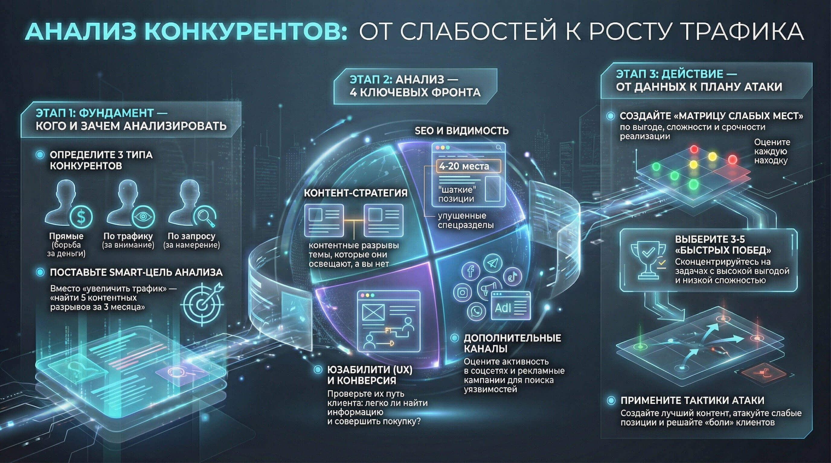 Анализ конкурентов: от слабостей к росту трафика