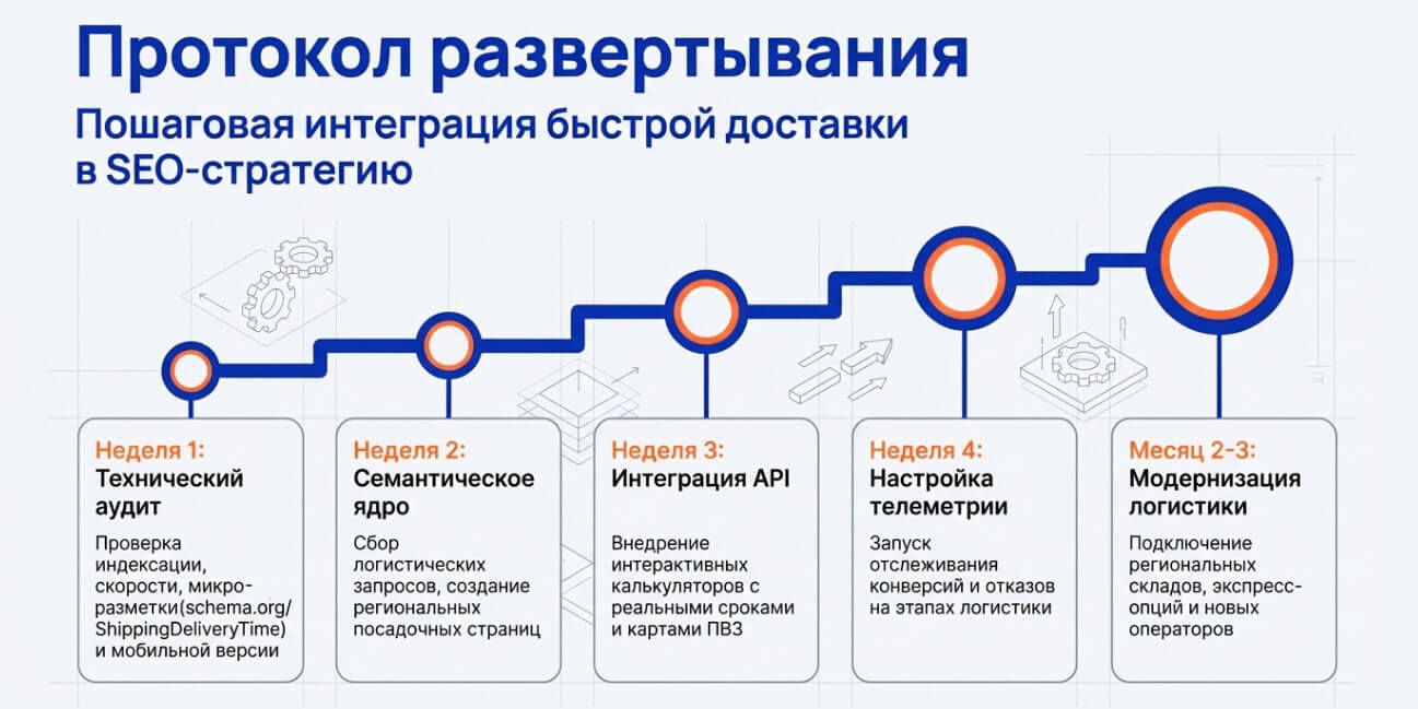 План интеграции быстрой доставки в SEO-стратегию.