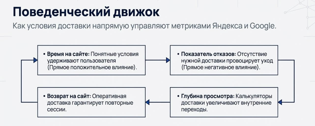 Влияние условий доставки на метрики